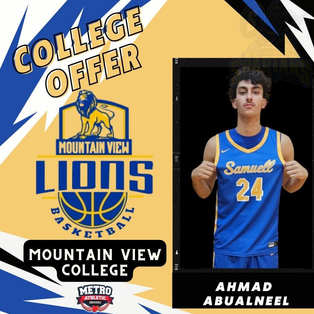 Ahmad Abualneel (@ahmadneel1) on Twitter photo Blessed to receive an offer from Mountain View college ! <a href="/Coach_JFrank/">Jordan Franklin</a> <a href="/samuellhoops/">Samuell HS Boys Basketball</a> Blessed to receive an offer from Mountain View college ! <a href="/Coach_JFrank/">Jordan Franklin</a> <a href="/samuellhoops/">Samuell HS Boys Basketball</a>