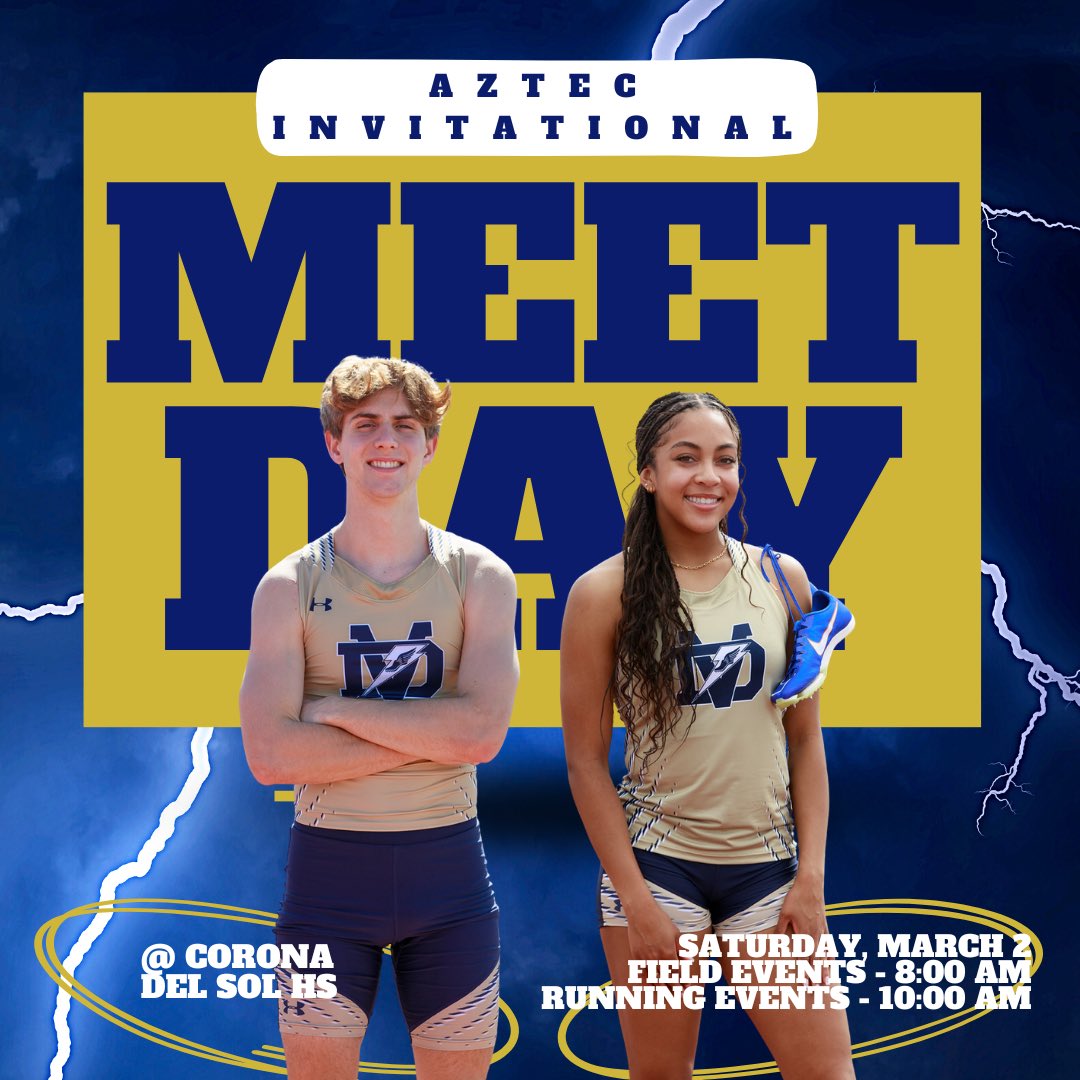 Tomorrow’s agenda: Aztec Invitational at Corona Del Sol HS. The stage is set, the adrenaline’s pumping, and we’re geared up for an epic day of track and field action!