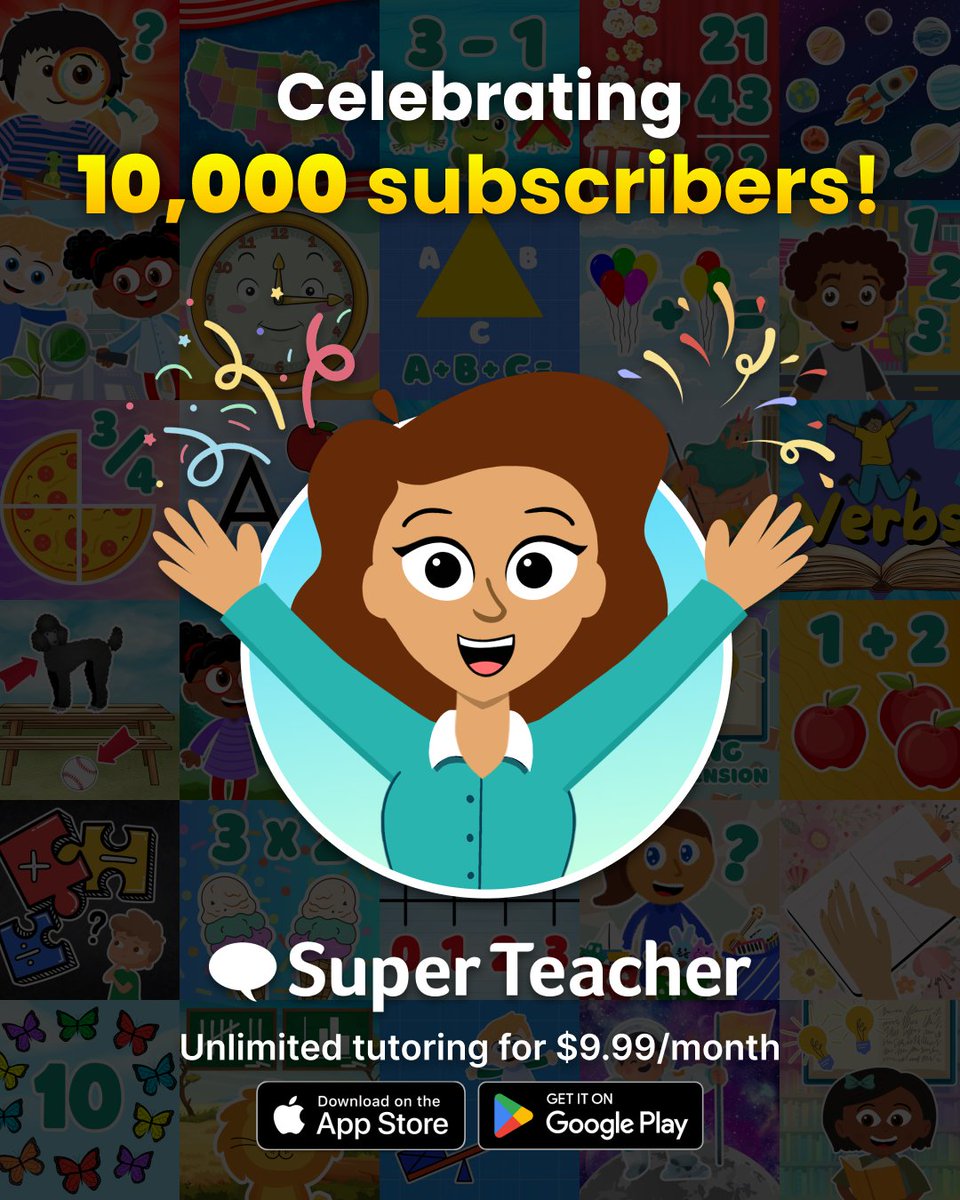 Super Teacher has already done about 100,000 hours of tutoring, and we're just getting started. The effect of AI on education can't be overstated, and we're excited to be leading the charge with @getSuperTeacher!