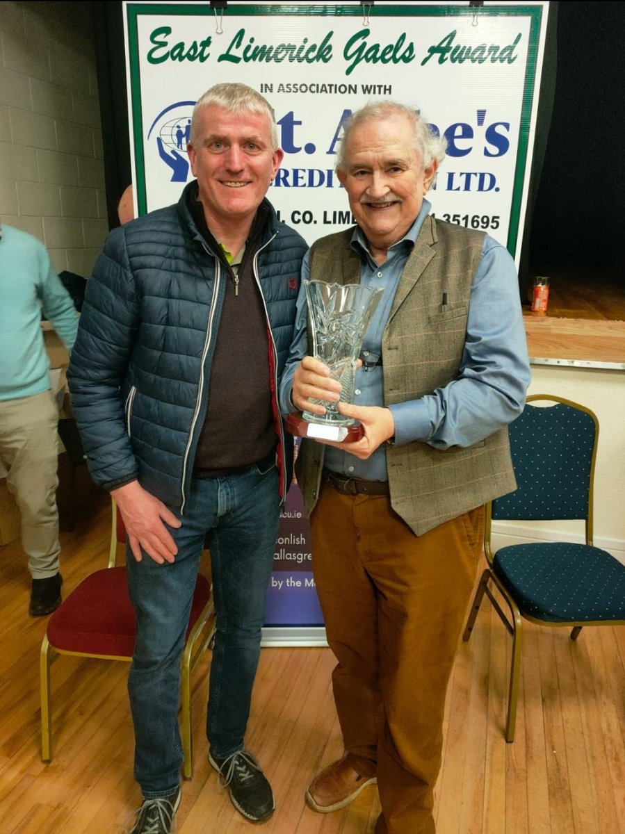Absolutely gobsmacked to be the recipient of the Tom O'Brien Personality Award at the East Limerick Gaels 2023 Awards this evening following citation by John Kiely and presented by Colm O'Brien.