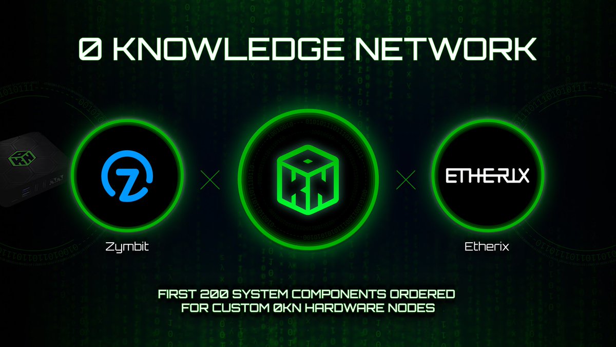 🧵 #0KN Update - Two huge Partnerships: @Zymbit &amp; Etherix