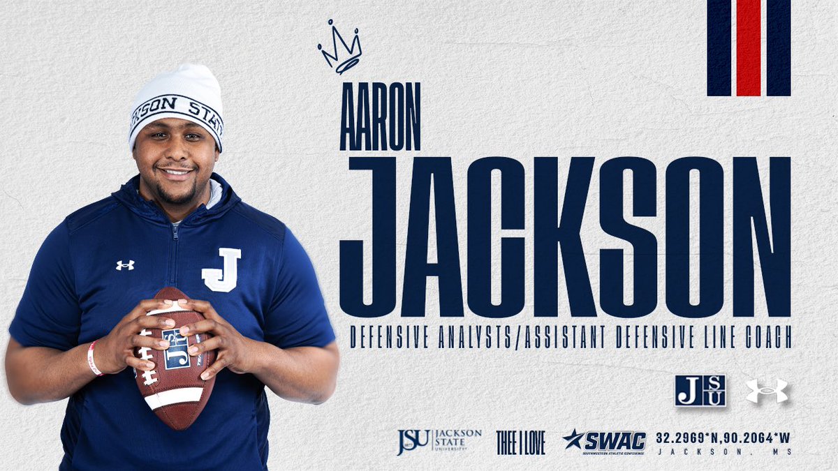 Jackson State Football (@gojsutigersfb) on Twitter photo Our Defensive Analyst/Assistant Defensive Line Coach <a href="/KoachJack_79/">Coach Aaron Jackson</a> !!!
#GuardTheeYard Our Defensive Analyst/Assistant Defensive Line Coach <a href="/KoachJack_79/">Coach Aaron Jackson</a> !!!
#GuardTheeYard