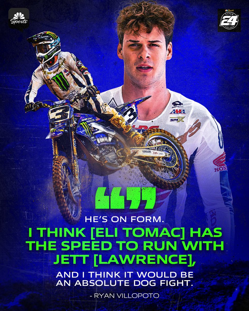 Will the dogs be out in Daytona? 🐶 @ryan_villopoto2 sees Eli Tomac as a challenger for Jett Lawrence for the 450 title: link.chtbl.com/nzr0V1SJ