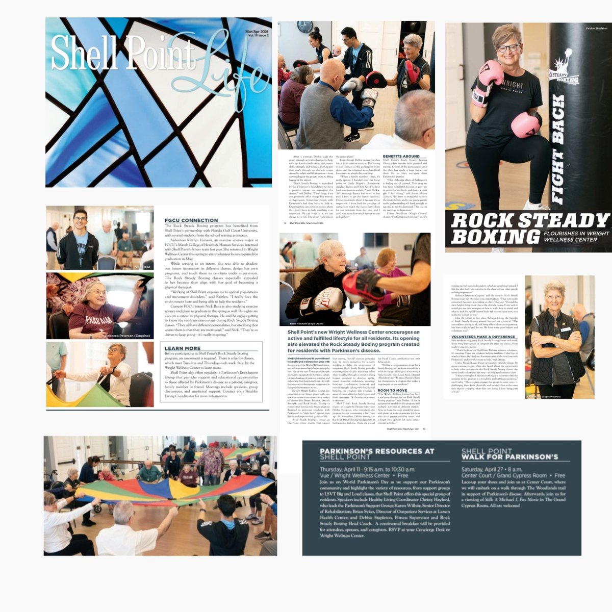 Nicholas is featured in The March Issue of Shell Point Life magazine. Highlights His FGCU internship work with Head Coach Debbie Stapleton, at Shell Point Retirement Community. Nicholas loves working with The Rock Steady Boxing program and is passionate about making a difference