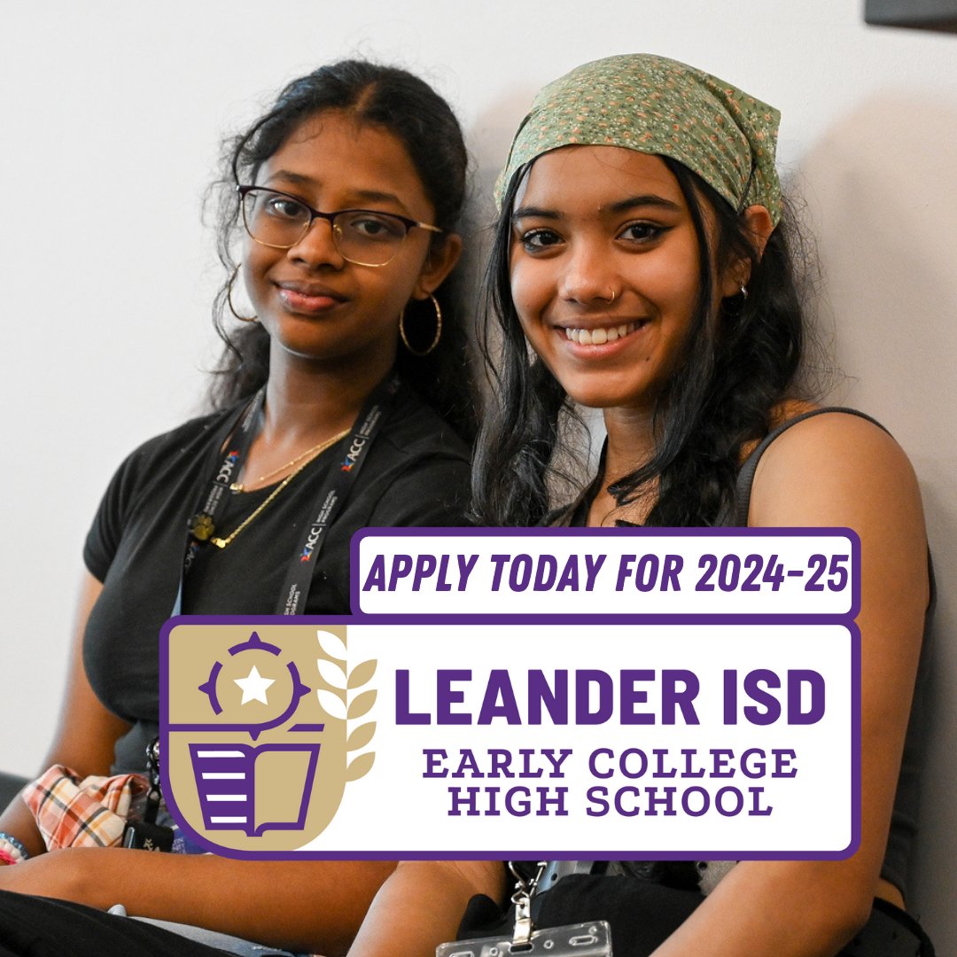 Leander ISD (@leanderisd) on Twitter photo 🎓 <a href="/LISD_ECHS/">Early College High School</a> does more than prepare students for college – it puts a degree in their hand. 🎓
Applications are now open for 2024-25!
Learn more about this #1LISD school of choice: bit.ly/414ZF3d
#NoPlaceLikeLISD 🎓 <a href="/LISD_ECHS/">Early College High School</a> does more than prepare students for college – it puts a degree in their hand. 🎓
Applications are now open for 2024-25!
Learn more about this #1LISD school of choice: bit.ly/414ZF3d
#NoPlaceLikeLISD