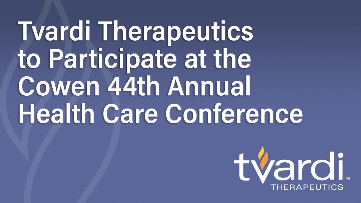 Tvardi Therapeutics (@tvarditherap) on Twitter photo Tvardi management will hold one-on-one investor meetings at the <a href="/TDCowenResearch/">TDCowenResearch</a> 44th Annual Health Care Conference on March 4, 2024, in Boston, MA #hepatocellularcarcinoma #HCC #idiopathicpulmonaryfibrosis tvarditherapeutics.com/2024/03/01/tva… Tvardi management will hold one-on-one investor meetings at the <a href="/TDCowenResearch/">TDCowenResearch</a> 44th Annual Health Care Conference on March 4, 2024, in Boston, MA #hepatocellularcarcinoma #HCC #idiopathicpulmonaryfibrosis tvarditherapeutics.com/2024/03/01/tva…