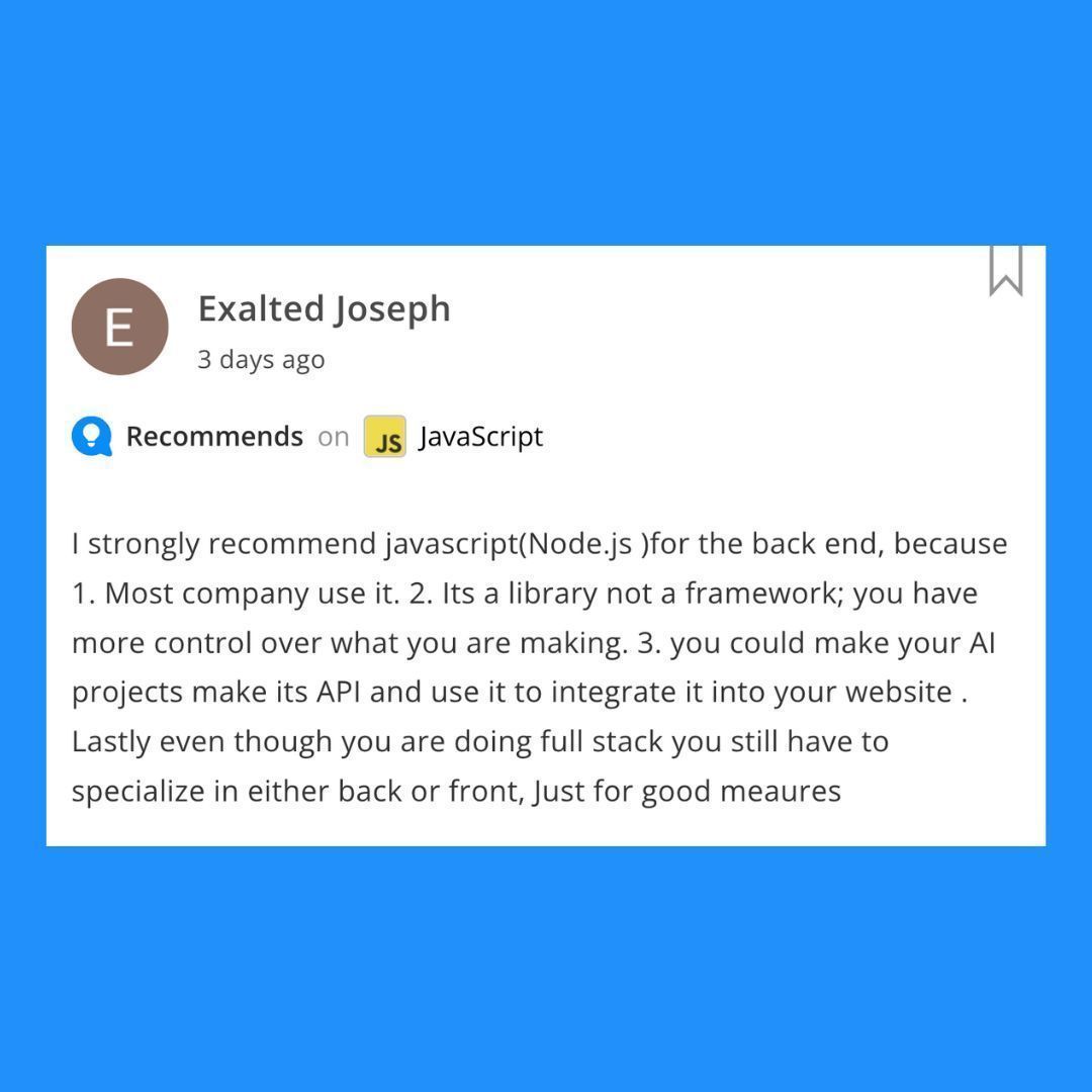 stackshareio's tweet image. Advice from Joseph 

#StackAdvice: @JavaScript

🔗 buff.ly/474NBRv