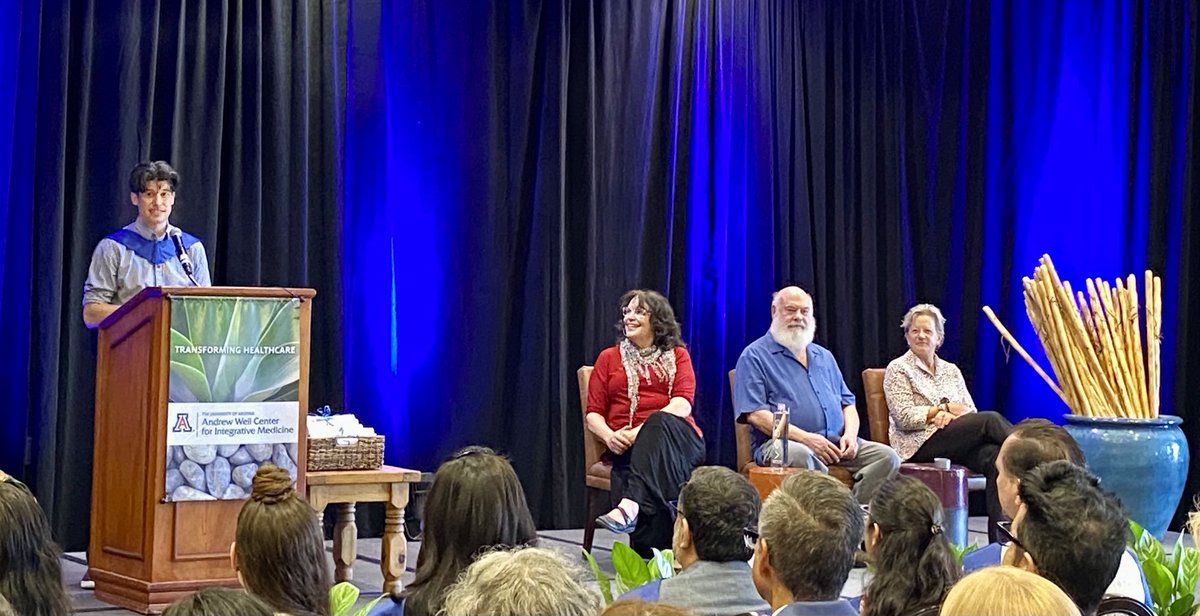 Fellowship graduation speaker Dr. Jason Harper addresses his class as Drs Chiasson, Weil, and Alschuler look on!  #IntegrativeMedicine #Fellows@AzCIM