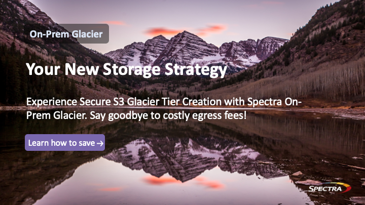 spectralogic's tweet photo. Tired of costly egress fees & sluggish retrieval times? Embrace Spectra On-Prem Glacier for secure S3 Glacier tier creation at a fraction of the cost! Say hello to swift data access without breaking the bank. #DataStorage #SpectraLogic https://t.co/Z0ElP704P1 https://t.co/XB7nSzAQE6