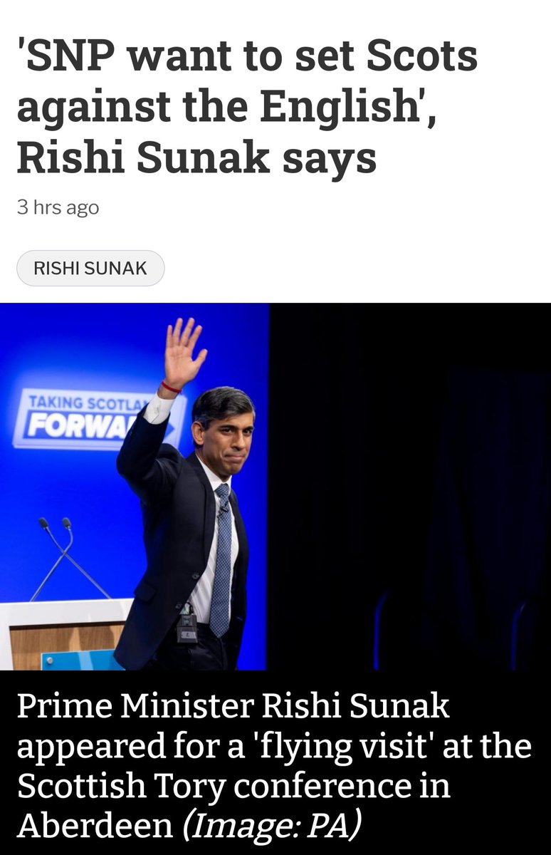 He calls out division only hours after telling @ScotTories at #SCC24 that the #snp wants to turn the #Scots against the #English.
Should he be arrested for trying to spread hatred...?
@RishiSunak