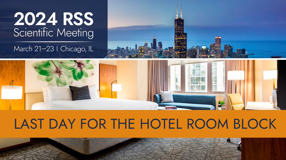 If you're attending #2024RSS, make sure to book your hotel room today! The RSS room block closes at 11:59 PM CT tonight (3/1). rssevents.org/aaStatic.asp?S…