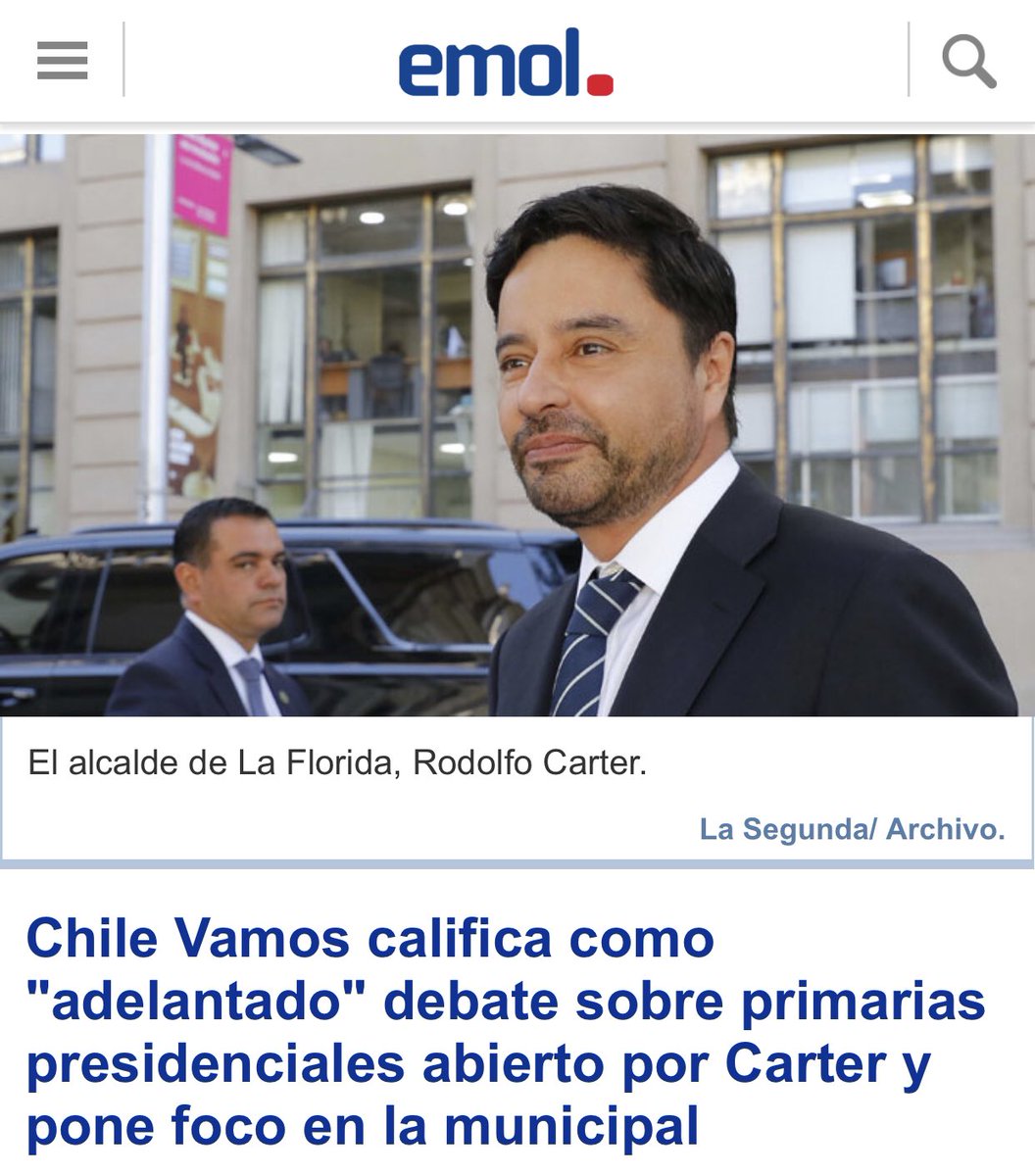 ✅TODA la oposición debe unirse en una gran primaria. No se trata de adelantar nada, x el contrario, debemos ver el llamado de <a href="/rodolfocarter/">Rodolfo Carter 🇨🇱</a> cómo una GRAN OPORTUNIDAD de tener a tod@s nuestr@s presidenciables apoyando y recorriendo Chile x nuestros candidatos en Municipales 2024