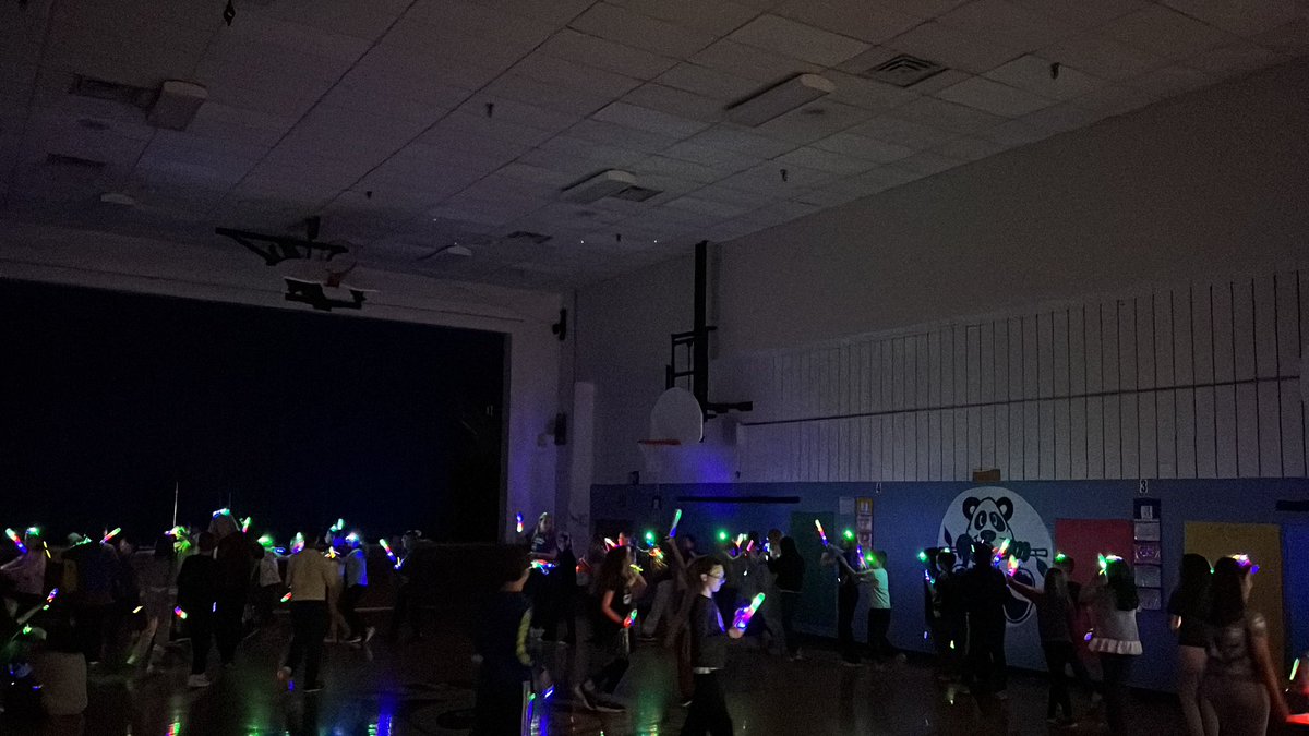 iReady Glow Party in full effect at PES - students earned the reward for passing 10 reading and 10 mathematics lessons in the month of February #pandapride