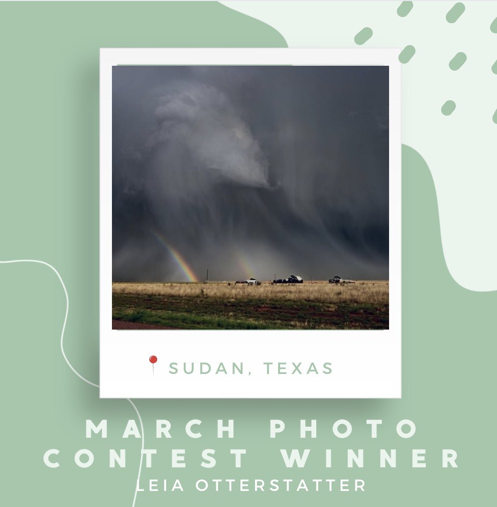 As promised for the first of each month, we have our March Photo Contest winner… Leia Otterstatter! She took this beautiful photo out in Sudan, Texas! 🌈 Thank you to everyone who submitted a photo for  this month! Stay tuned for next month’s contest announcement!