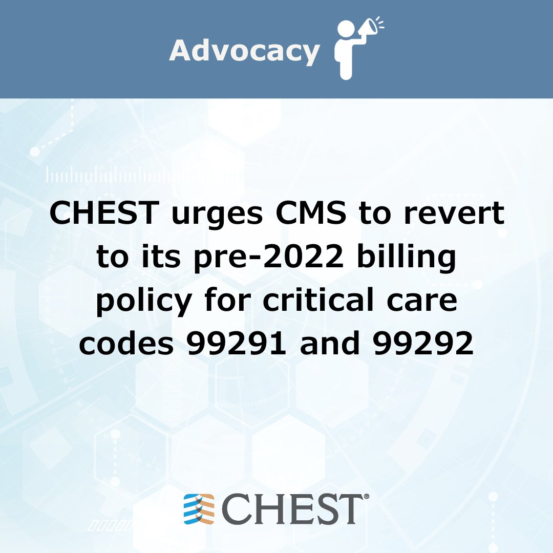 Urging Changes to Proposed Critical Care Billing Policy Read the full article: hubs.la/Q02mVxR-0 #CHESTAdvocacy