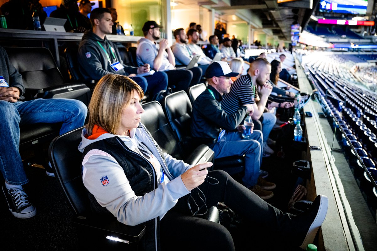 Browns's tweet photo. an inside look at our scouts and coaches observing all the action at Combine

📸: https://t.co/d8ht7Lqcrk https://t.co/zpJBwxNwaG