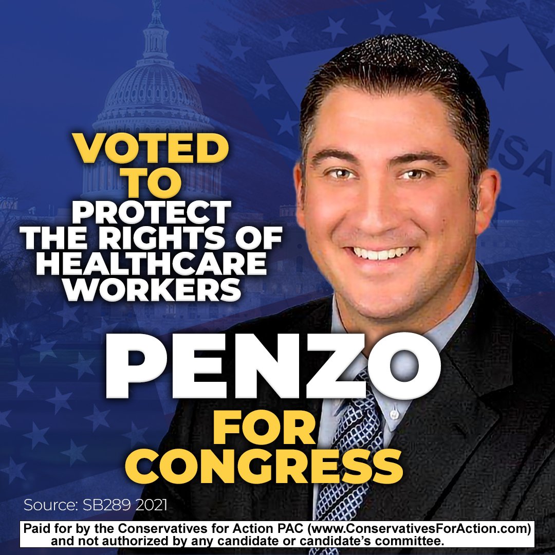 Senator Penzo voted to protect the rights of healthcare workers from participating in procedures that violate their conscience. Vote for the candidate that believes in personal convictions and personal freedom, vote Senator Penzo for Congress! #PenzoForCongress #AR3 #ARpx