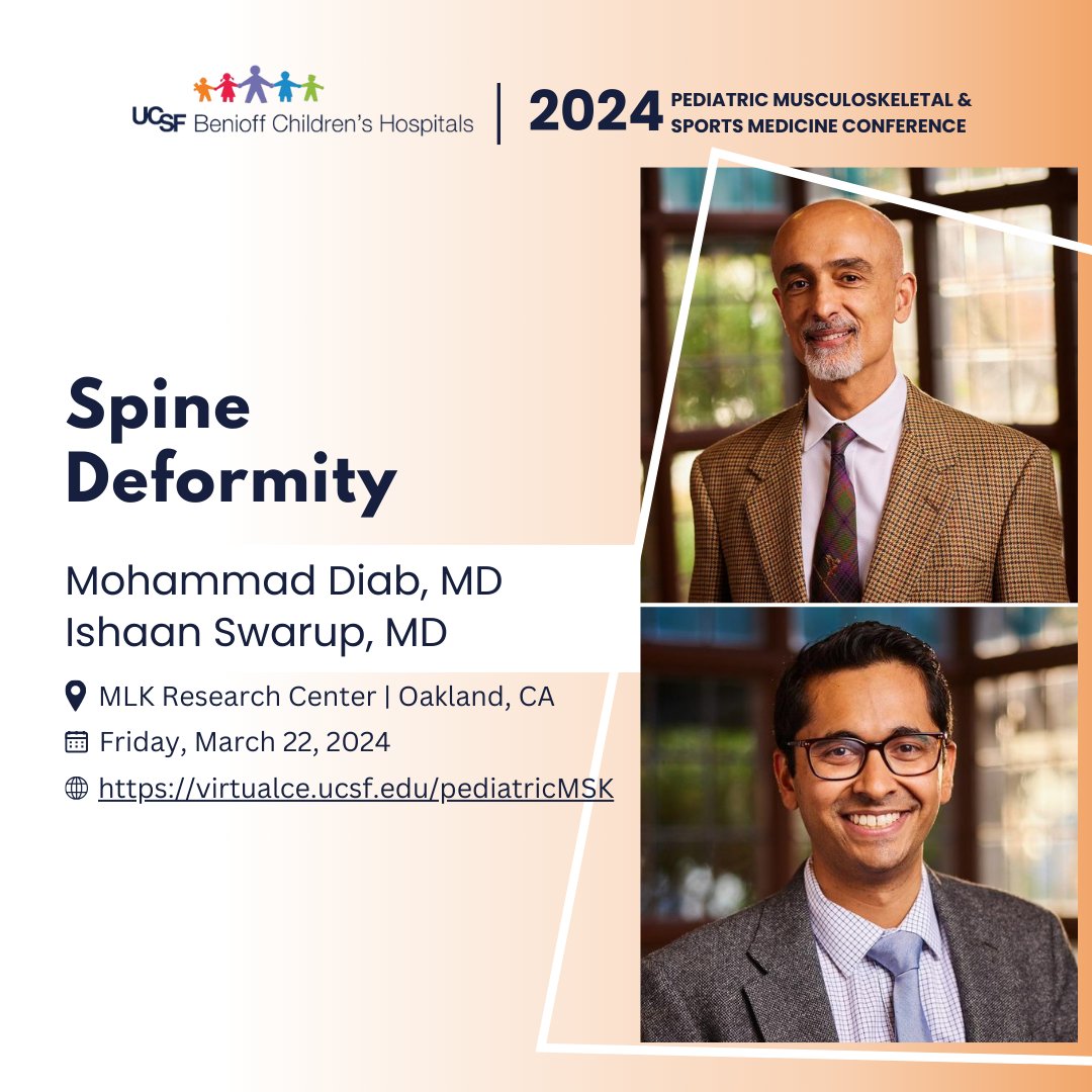 Dive into pediatric musculoskeletal &amp; sports medicine! Join us at UCSF Pediatric MSK + Sports Medicine Conference, March 22-23, 2024 in Oakland, CA. Register now: virtualce.ucsf.edu/pediatricMSK #Pediatrics #SportsMedicine #UCSF