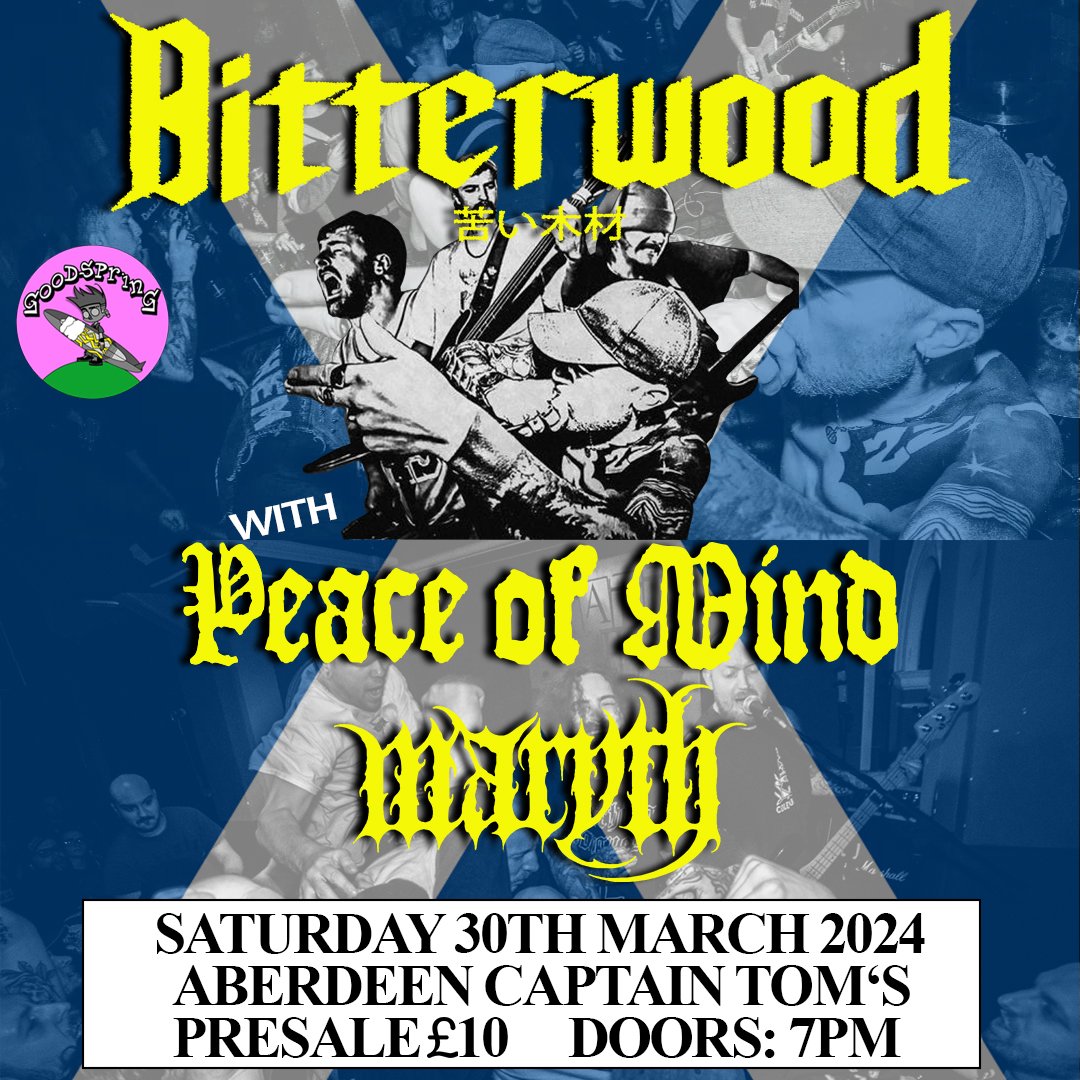 ABERDEEN Updated poster for our final day of tour with Peace of Mind Tickets in our bio. See you on March 30th🤝🏻