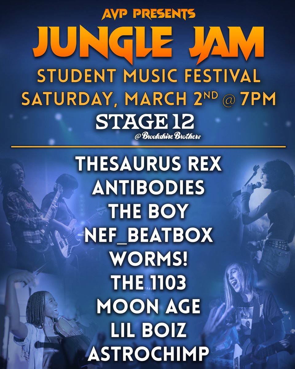 Join A&amp;M Consolidated High School and College Station High School AVP for JUNGLE JAM!

This FREE one-night concert event includes performances from CSISD high school students (and maybe a few surprise teacher performances!) You don't want to miss out!🎤🎸