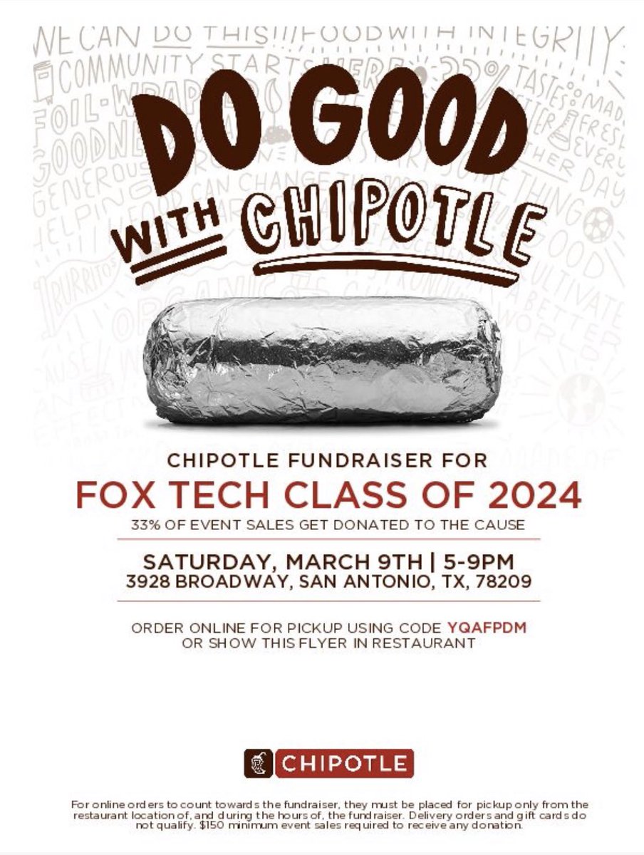 Come support the Fox Tech Ckass of 2024 on March 9th!!!