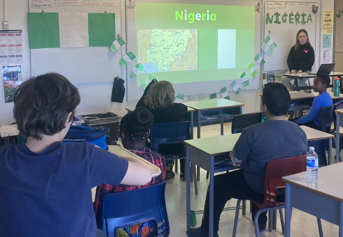 Great work by the grade 4/5 class with their Nigeria Presentation for Cultural Day!