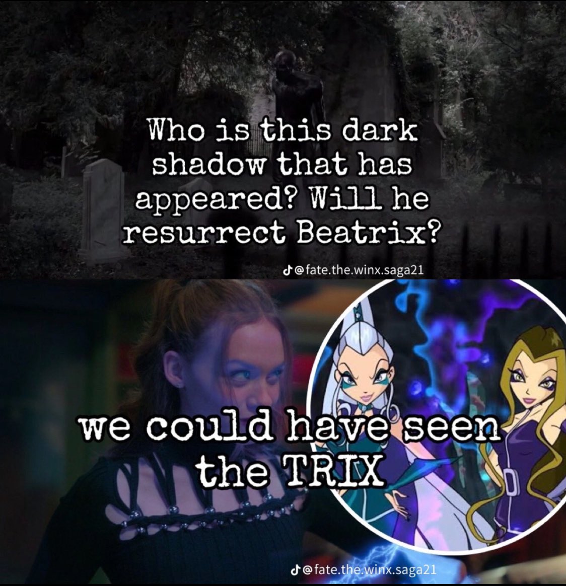 FateTheWinxSa12's tweet photo. here are all the cliffhangers that @netflix @NetflixUK had to leave us… why create new series and then have to cancel them? Why? if you want to cancel them, you should at least have the sense to notify the showrunners so they can make an ending

SEASON 3 🍀
#SaveFateTheWinxSaga https://t.co/89dto0PQkz
