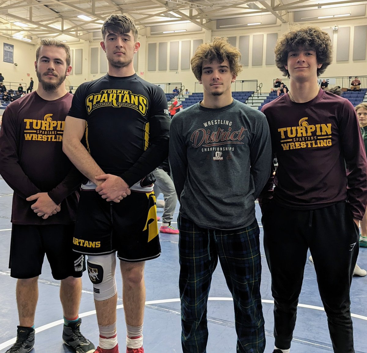 Good luck to Ryder and Linkyn at tonight's District Championship 🏆 Deac and Brody in the house to Cheer for their teammates! #WinTheDay #LockedIn