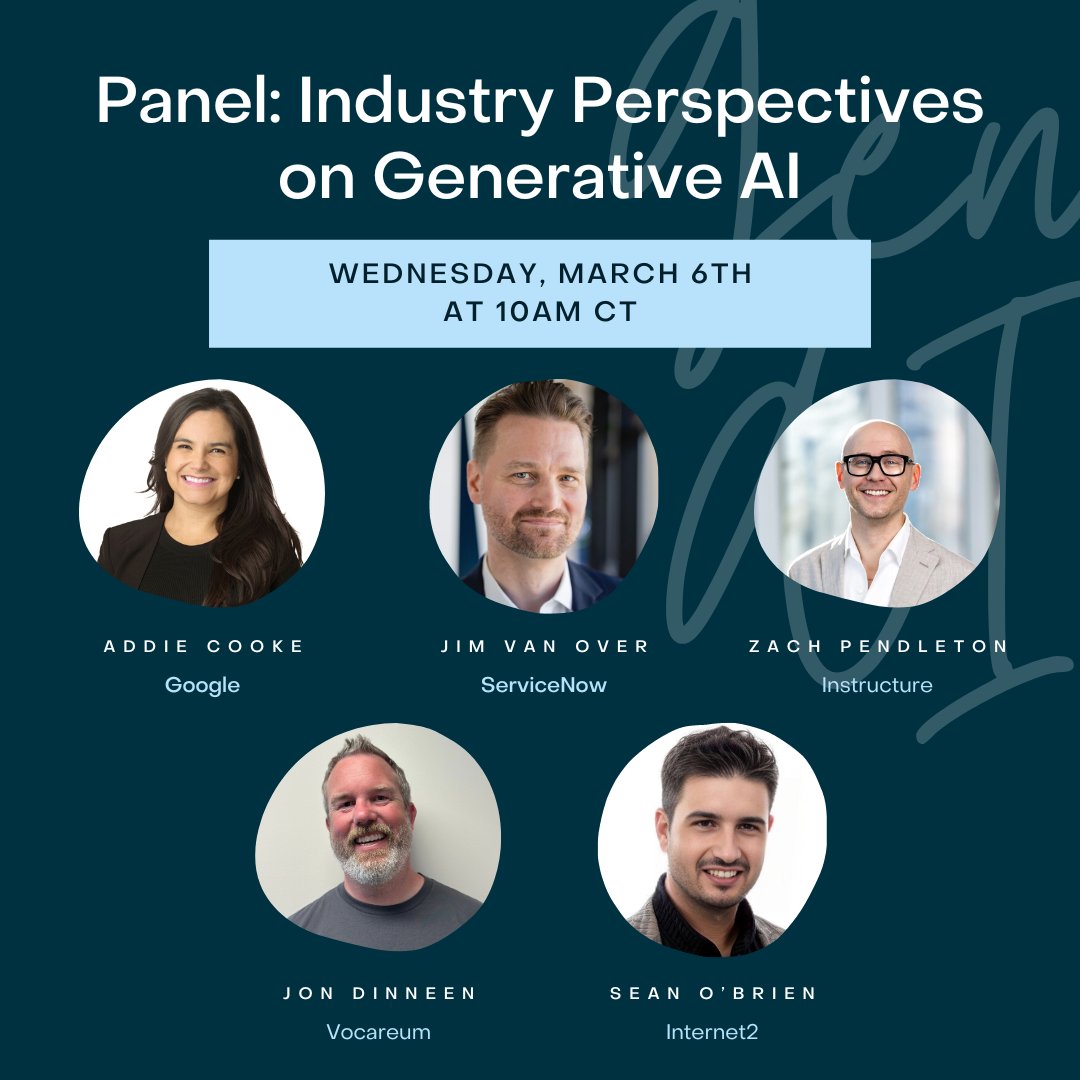 Vocareum’s VP of Marketing,  Jon Dinneen, will be participating on a panel at the Internet2 Community Exchange on 3/6 @ 10AM CT. Join him at the Sheraton Downtown Chicago Riverwalk, Chicago X 4F for a thought-provoking panel on the Impacts of AI on Research and Higher Education.