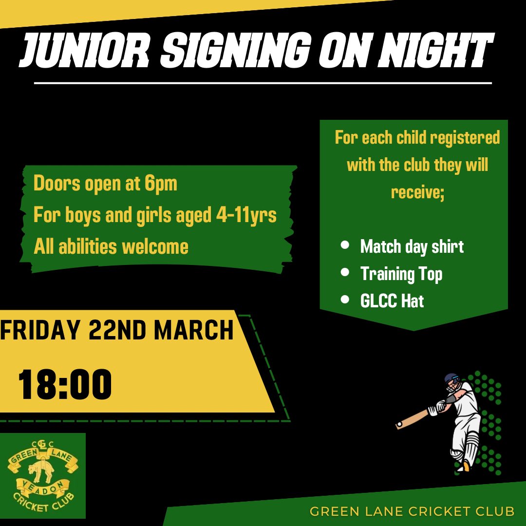Green Lane Cricket Club (@greenlanecc) on Twitter photo ๐ข ๐๐ก๐จ๐ฎ๐ญ ๐จ๐ฎ๐ญ ๐ญ๐จ ๐ญ๐ก๐ ๐๐ฎ๐ญ๐ฎ๐ซ๐ ๐จ๐ ๐๐ซ๐๐๐ง ๐๐๐ง๐ ๐ข
( ๐จ๐ฎ๐ซ ๐ฆ๐ข๐ง๐ข ๐๐ซ๐ข๐๐ค๐๐ญ๐๐ซ๐ฌ )
โช๏ธ๐๐๐ซ๐๐ง๐ญ๐ฌ ๐ ๐๐ญ ๐ญ๐ก๐ ๐๐๐ญ๐ ๐ข๐ง ๐ฒ๐จ๐ฎ๐ซ ๐๐ข๐๐ซ๐ฒ ๐๐๐๐๐ฎ๐ฌ๐ ๐ข๐ญโ๐ฌ ๐ฌ๐ข๐ ๐ง ๐จ๐ง ๐ง๐ข๐ ๐ก๐ญ!
๐ 22nd Marchโ24
โฐ 6pm ๐ข ๐๐ก๐จ๐ฎ๐ญ ๐จ๐ฎ๐ญ ๐ญ๐จ ๐ญ๐ก๐ ๐๐ฎ๐ญ๐ฎ๐ซ๐ ๐จ๐ ๐๐ซ๐๐๐ง ๐๐๐ง๐ ๐ข
( ๐จ๐ฎ๐ซ ๐ฆ๐ข๐ง๐ข ๐๐ซ๐ข๐๐ค๐๐ญ๐๐ซ๐ฌ )
โช๏ธ๐๐๐ซ๐๐ง๐ญ๐ฌ ๐ ๐๐ญ ๐ญ๐ก๐ ๐๐๐ญ๐ ๐ข๐ง ๐ฒ๐จ๐ฎ๐ซ ๐๐ข๐๐ซ๐ฒ ๐๐๐๐๐ฎ๐ฌ๐ ๐ข๐ญโ๐ฌ ๐ฌ๐ข๐ ๐ง ๐จ๐ง ๐ง๐ข๐ ๐ก๐ญ!
๐ 22nd Marchโ24
โฐ 6pm