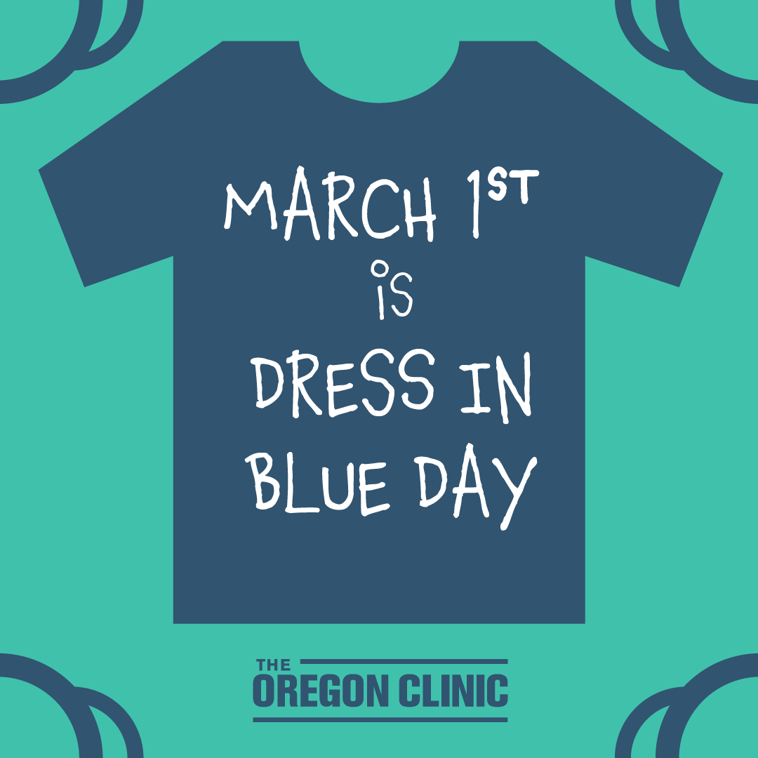 Today we Dress in Blue for Colon Cancer Awareness! March is Colon Cancer Awareness Month. Have you scheduled your screening colonoscopy? #DressInBlueDay