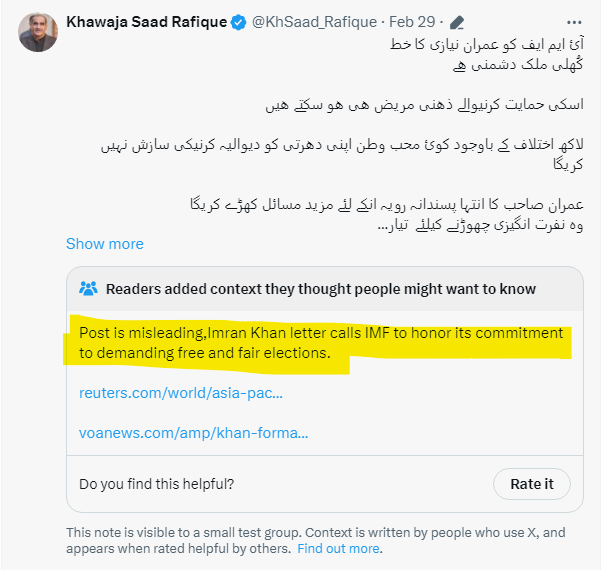 fahaduk's tweet photo. @KhSaad_Rafique Read and digest the truth. You have been called misleading. https://t.co/FAf8limERb