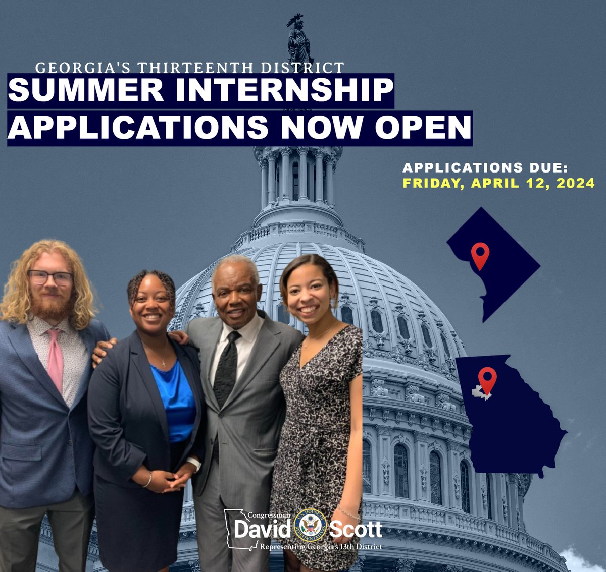College Students and Recent Graduates: gain experience in legislative affairs, communications, or community outreach by applying to my Summer Internship! Apply TODAY to join our #GA13 team for a semester-long internship in Washington or Riverdale. davidscott.house.gov/constituent-se…