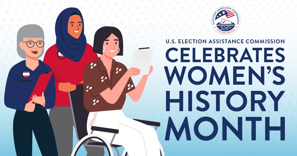 Women are continuing the legacy of the suffrage movement by actively engaging in the electoral process as election officials and poll workers. During #WomensHistoryMonth, @EACgov is proud to honor the women who help our elections run smoothly and fairly.