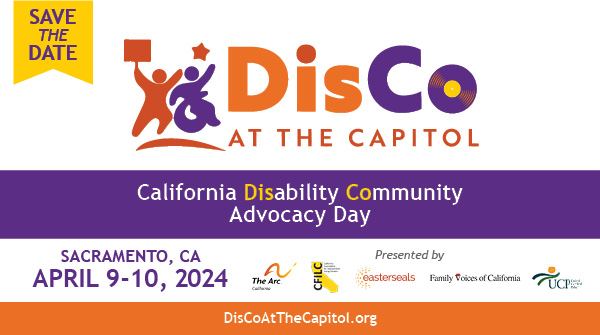 Registration is OPEN for the “DisCo at the Capitol: California Disability Community Advocacy Day”4/9 & 4/10 in Sacramento, CA. This is a FREE, in-person event. First 150 to register will get to attend the DisCo Bash! Learn more at discoatthecapitol.org #discoatthecapitol