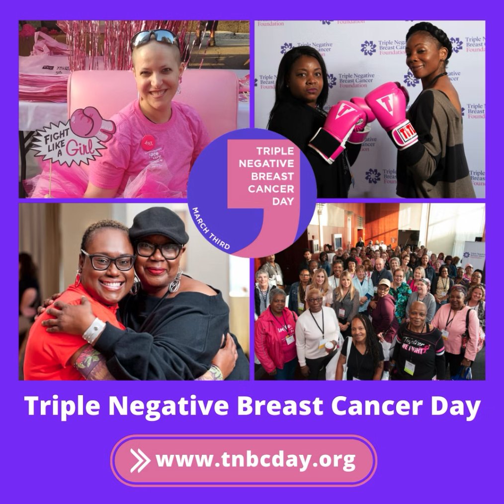 In honor of Triple Negative Breast Cancer Day (#TNBCDay) we’re honoring those living with or caring for someone fighting this aggressive form of #cancer. Learn how you can get involved and help raise awareness from the @TNBCFoundation: bit.ly/3T3mXEa. #TNBC