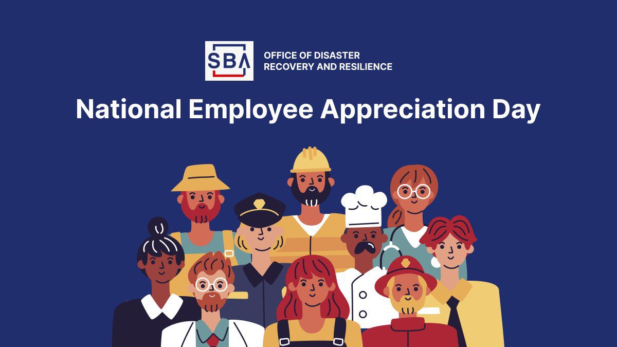 🎉 Happy National Employee Appreciation Day! To our amazing @SBAgov team. Your dedication and resilience uplift communities, empower small businesses, and inspire us all. Thank you for your tireless efforts and commitment! 🌟 #NationalEmployeeAppreciationDay