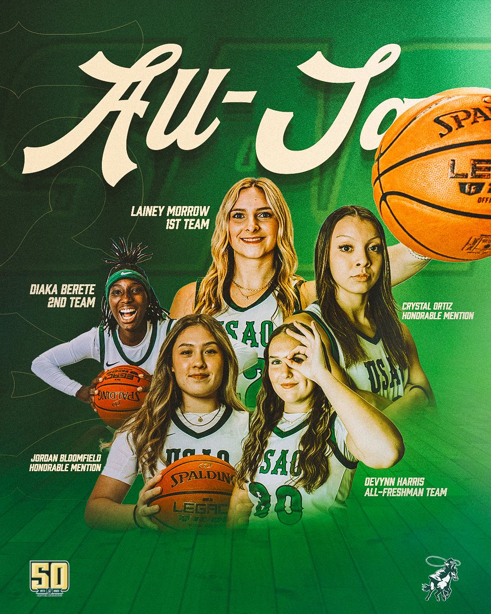 🖐️ Drovers have earned 𝗔𝗟𝗟-𝗦𝗔𝗖 selections!🏆🏀

🌟Lainey Morrow (1st TM)
🌟Diaka Berete (2nd TM)
🌟Jordan Bloomfield (HM)
🌟Crystal Ortiz (HM)
🌟Devynn Harris (All-FR)
📰READ MORE⏩ shorturl.at/lGHJ0

#DroverDUB x #DroverNation🐎