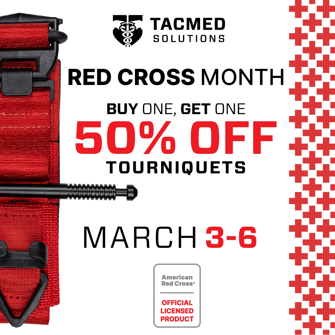 Get ready for our Red Cross Month Tourniquet sale kicking off on Sunday morning! Buy one Tourniquet of any color, get your second one 50% off.

#tourniquets #stopthebleed #bleedingcontrol #tacmed #firstresponder #americanredcross #redcross #savelives #savealife