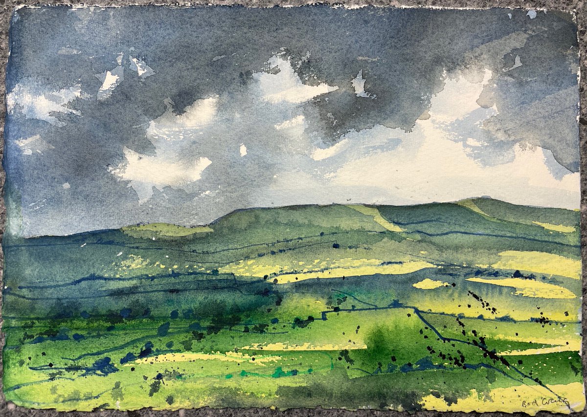 Spring weather could be just around the corner... #AprilSkies #watercolourpainting #landscapepainting