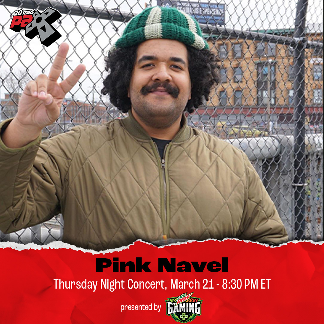 Thursday Night at #PAXEast 2024 just got 🎶musical🎶
Welcome Chipzel; international chiptune legend
& @pinknavelonline; local Hip Hop king
to the PAX Concert Series presented by @MountainDew! Taking place 3/21 at 8:30 PM ET.
Learn more at PAXEast24.com/Schedule