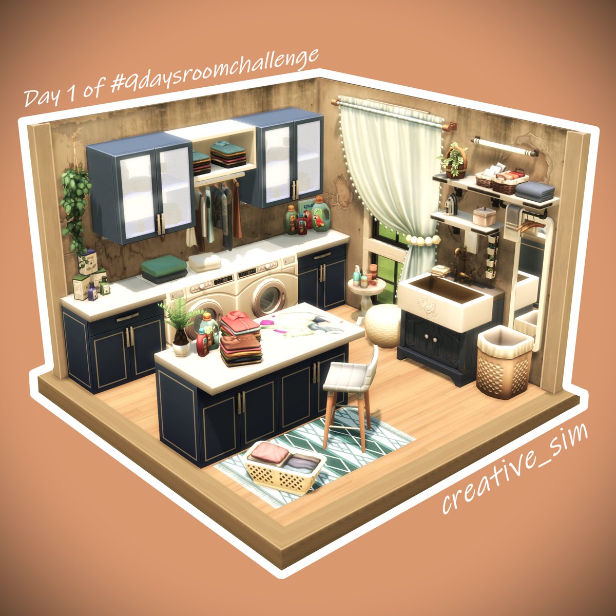 Sul sul🌼... this is the first Day of the awesome #9daysroomchallenge by the great @axiisims. 💝 I'd build a blue Laundry Room. Hope u like it!🌼 🌺Download in my Gallery. EA ID #Juliee86 #sims #ts4 #sims4 #ShowUsYourBuilds