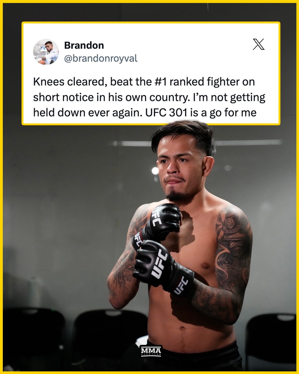 Brandon Royval ‘a go’ to fight Alexandre Pantoja at UFC 301, clear of knee injury 

Full story: mmafighting.com/2024/3/1/24087…