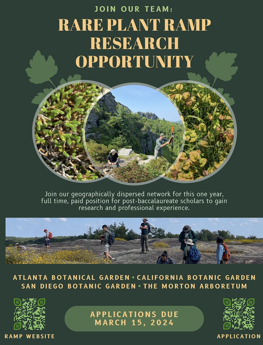 Recently finished your undergraduate degree? Looking for a job to prepare you with skills & knowledge for a career in plant research & conservation? Apply to one year traineeship (40K salary) at botanic gardens including @MortonArboretum! Please RT atlantabg.org/conservation-r…