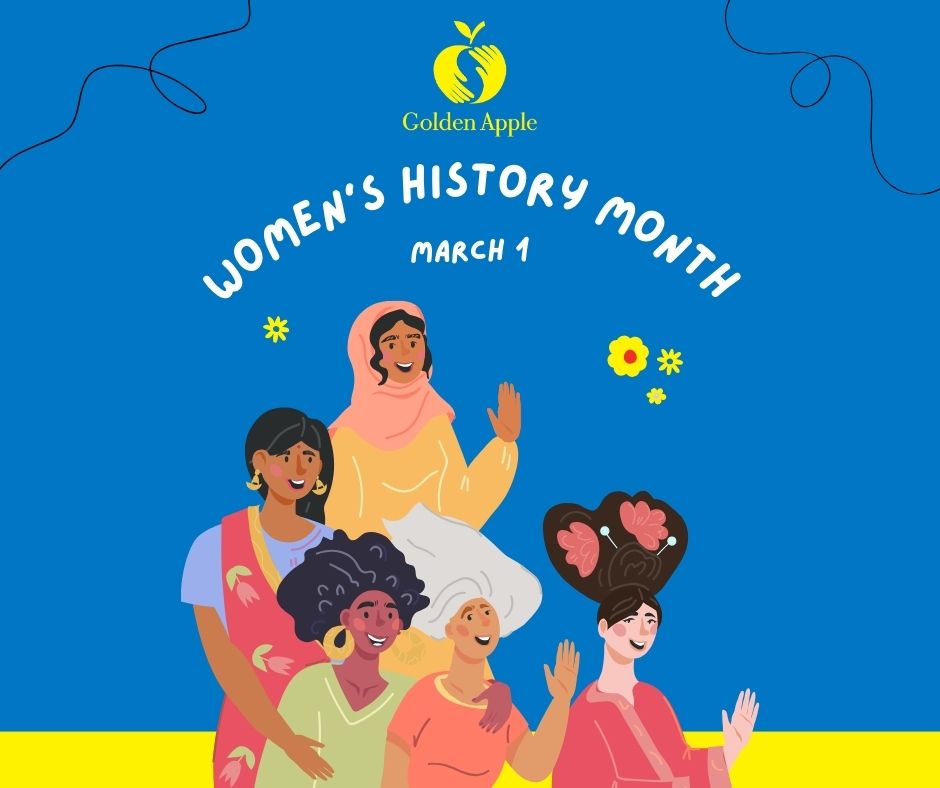 In March, Golden Apple celebrates Women's History Month, acknowledging women's invaluable contributions, especially in education. Let's amplify their stories, inspire future leaders, and honor every woman's journey. 👩‍🏫 #WomensHistoryMonth #GoldenAppleEmpowerment