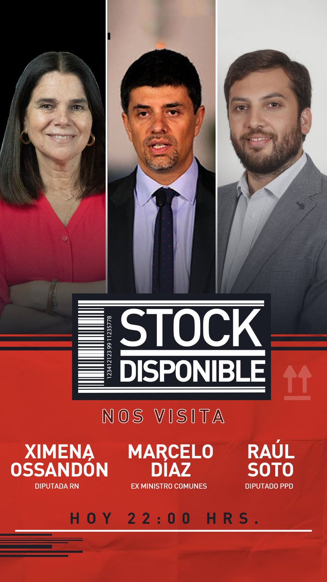 🤩Esta noche en #StockDisponible, vuelve una sección clásica de #VíaX: el #PokerPolítico. A través de las cartas escogidas por @nonaossandon @Raul_Soto1 @PPD_Chile y @marcelodiazd @ComunesCL analizaremos la contigencia y las principales polémicas del país 🔥 Hoy a las 22:00⏰