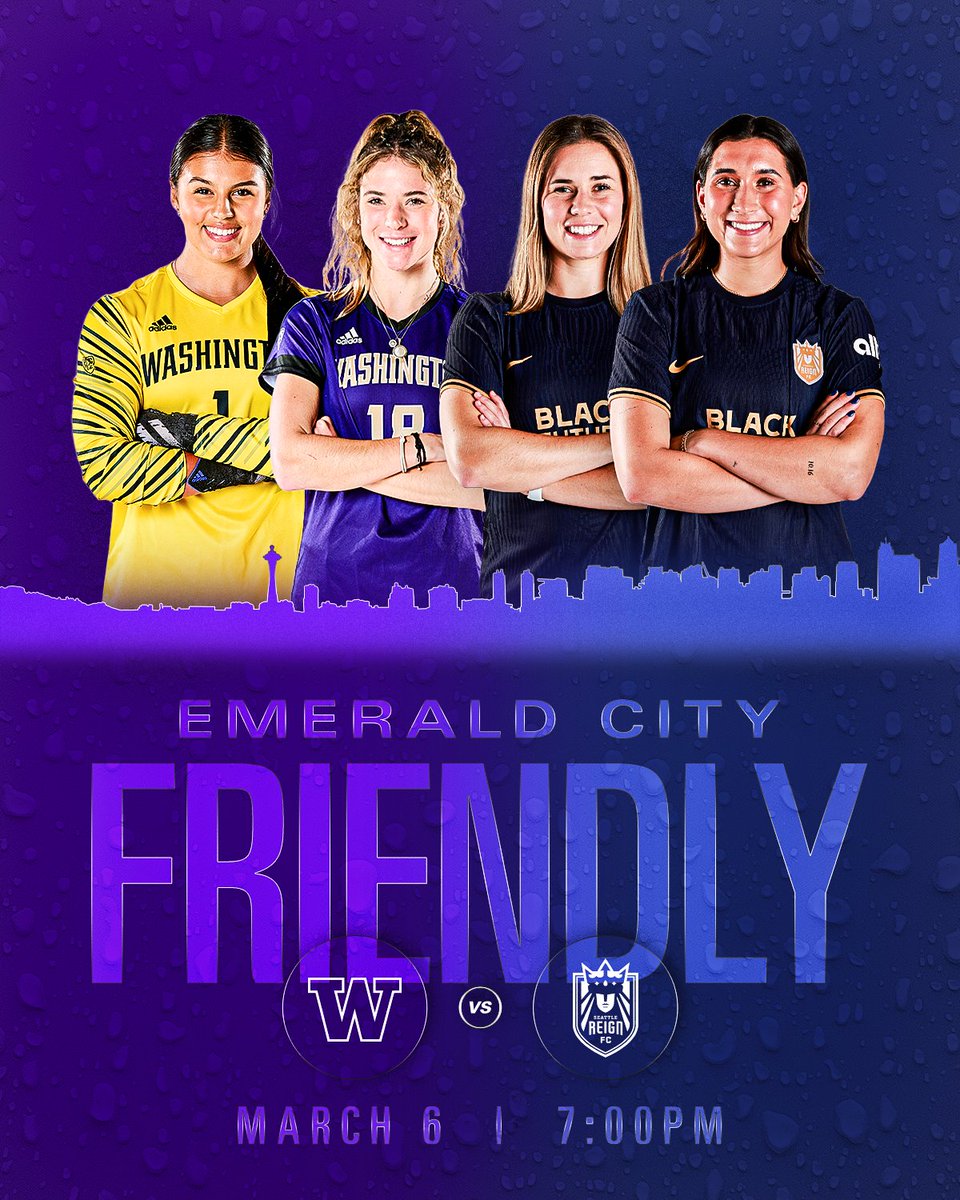 Dawgs both old and new meet on the pitch.

🗓 Wednesday, March 6
⏰ 7:00 p.m. PT
📍 Husky Soccer Stadium
🎟 gohski.es/48vVwYm
📚 UW students free w/ Husky Card