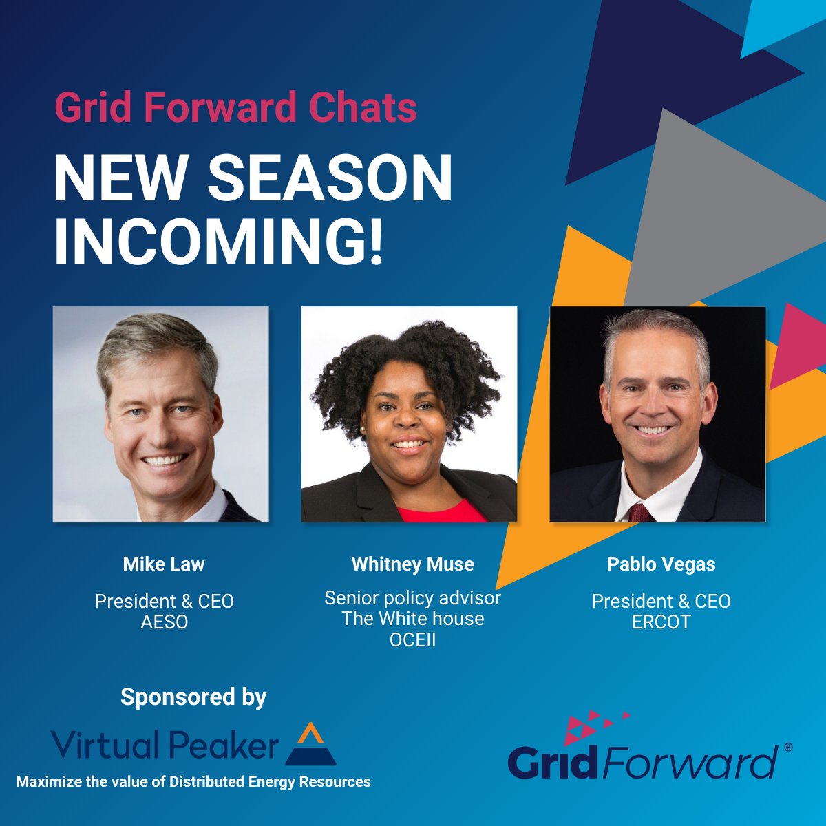 🎧 New season of #GridForwardChats is coming! Get ready to join us as we explore how industry leaders are shaping the future of the #electric grid. From tech to policy, our guests will share insights on creating a more reliable, resilient & equitable energy system in US & Canada.