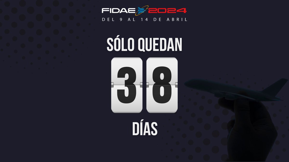 ¡#FIDAE está a la vuelta de la esquina! En solo 38 días, la Exhibición Aeroespacial, de Defensa y Seguridad más importante de Latinoamérica abrirá sus puertas en #Santiago de #Chile. ✈️ Compra tu entrada hoy mismo y prepárate para disfrutar de #FIDAE2024