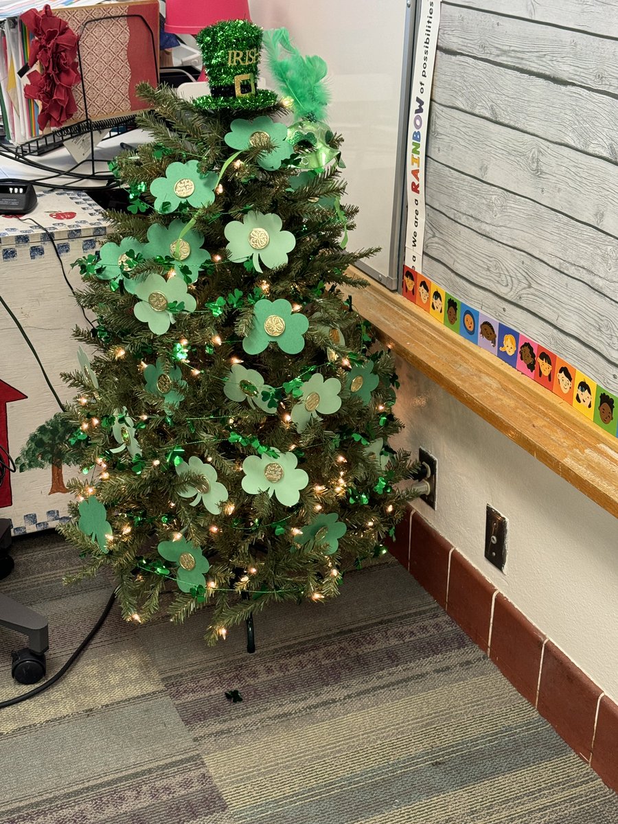 When your principal <a href="/MrsEPacheco/">Erin Pacheco</a> tells you it’s time to take the Christmas decorations down, you make it a March decoration! Teachers will be called to pick a shamrock and see what they have won! <a href="/MrsEstradaP/">Andrea Estrada</a> <a href="/MES_Roadrunners/">Montclair Elementary</a>